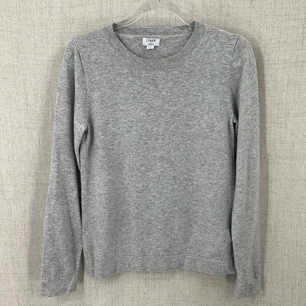J.Crew Teddie Sweater Womens S Gray Wool Blend Classic Minimalist Preppy